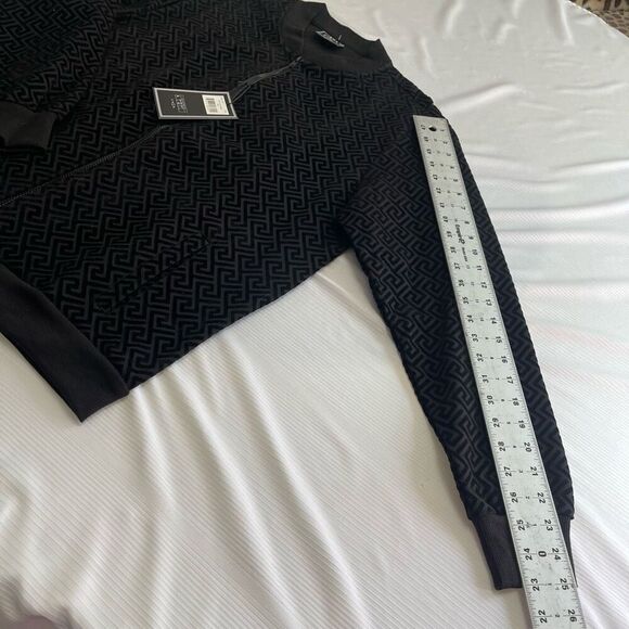 NWT Casa Moda Black Knit Bomber Jacket Size Large New - Picture 4 of 8